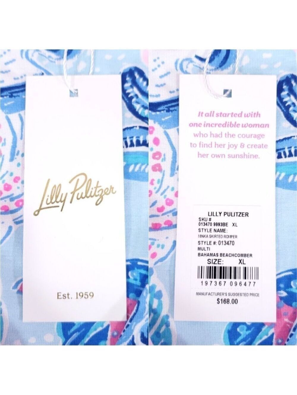 NWT Lilly Pulitzer Minka Skirted Romper Bahamas Beachcomber Womens XL 013470 - Picture 10 of 15